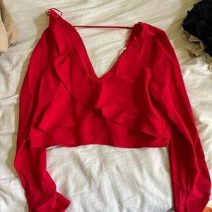 Zara Red Cropped Top